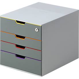 Durable Schubladenbox Varicolor, 4 Schübe mit Schloss, DIN C4