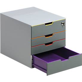 Durable Schubladenbox Varicolor, 4 Schübe mit Schloss, DIN C4