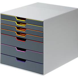 Durable Schubladenbox Varicolor, 7 Schübe (3 hohe und 4 flache), DIN C4