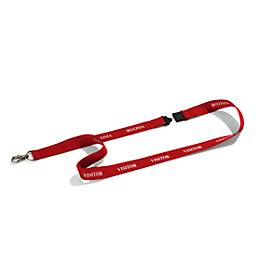 Durable Textilband mit Aufdruck VISITOR, mit Sicherheitsverschluss u. Karabiner, L 440 x B 20 mm