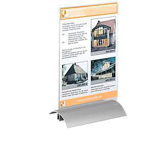 Durable Tischaufsteller, Acrylhalter und Aluminium-Fuß, DIN A4