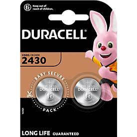 Duracell Lithium Knopfzelle Duralock Power Preserve, CR2430, 3 V, im Retail Blister, 2 Stück