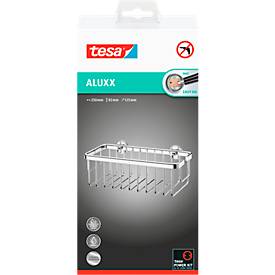 Duschkorb tesa® ALUXX, Aluminium, verchromt, ohne Bohren, inkl. Klebelösung, B 250 x T 125 x H 92 mm