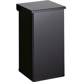 Dutch Design Mülleimer Carro-Lift, feuerfest, Hebedeckel, Dämpfersystem, B 300 x T 300 x H 600 mm, 55 l, schwarz