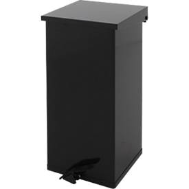 Dutch Design Tritt-Mülleimer Carro-Kick, feuerfest, Soft-Close-Deckel, 55 Liter, B 300 x T 300 x H 600 mm, schwarz