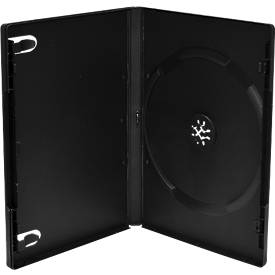 DVD-Leerhülle, schwarz, mit Klarsichtfolie, Booklet-Halterung, 5 Stück