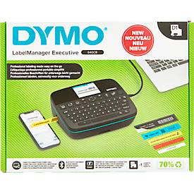 DYMO® Beschriftungsgerät LabelManager™ Executive 640 CB, für Schriftbänder mit B 6-24 mm, 12 mm/s, tragbar, wiederaufladbar, Bluetooth/USB-C, schwarz