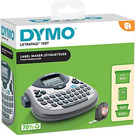 DYMO® Beschriftungsgerät Letra Tag® 100T QWERTZ, für Etikettenbreite 12 mm, 180 dpi, dt. Tastaturlayout, mit Papieretiketten