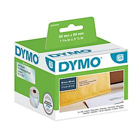 DYMO LabelWriter Adress-Etiketten, permanent, 89 x 36 mm, 1 x 260 Stück, transparent