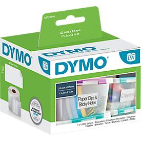 DYMO LabelWriter, Mehrzweck-Etiketten, ablösbar, 57 x 32 mm, 1 x 1000 Stück, weiß