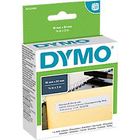DYMO LabelWriter, Mehrzweck-Etiketten, permanent, 19 x 51 mm, 1 x 500 Stück, weiß