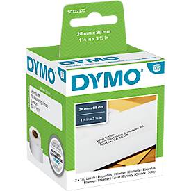 DYMO LabelWriter, Standard Adress-Etiketten, permanent, 89 x 28 mm, 2 x 130 Stück, weiß