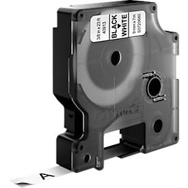 DYMO® Schriftband-Sparset 40913, Typ D1, 7 m x 9 mm, UV-beständig, reißfest, schwarz/weiß, 10 Stück