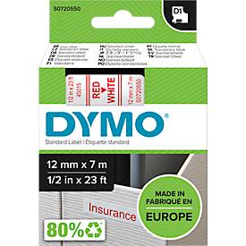 DYMO® Schriftbandkassette D1 45015,12 mm breit, weiß/rot