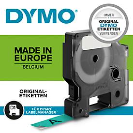 DYMO® Schriftbandkassette D1 45019, 12 mm breit, grün/schwarz