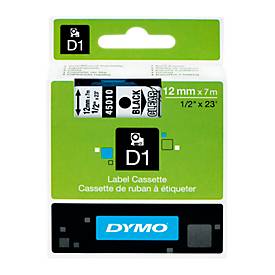 DYMO® Schriftbandkassette D1 45310, 12 mm breit, transparent/schwarz