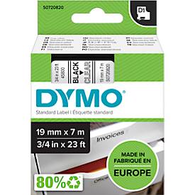 DYMO® Schriftbandkassette D1 45800, 19 mm, transparent/schwarz