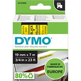 DYMO® Schriftbandkassette D1 45808, 19 mm, gelb/schwarz