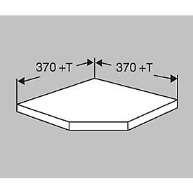 Eck-Fachboden, für Steckregal Stora 100, B 370/370 x T 400 mm