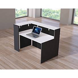 Eck-Theke Faro, melaminharzbeschichtet, ABS-Kanten, B 1500 x T 950 x H 1080 mm, anthrazit