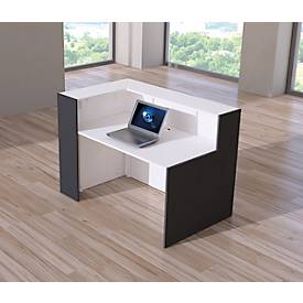 Eck-Theke Faro, melaminharzbeschichtet, ABS-Kanten, B 1500 x T 950 x H 1080 mm, weiß