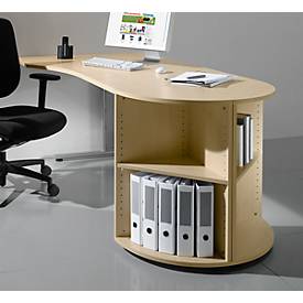 Eckabschlussregal PALENQUE, 2 OH, B 400 x T 400 x H 752 mm, Ahorn