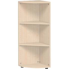 Eckabschlussregal PALENQUE, 3 OH, B 400 x T 400 x H 1104 mm, Ahorn