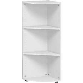 Eckabschlussregal PALENQUE, 3 OH, B 400 x T 400 x H 1104 mm, lichtgrau