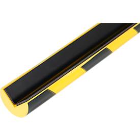 Eckschutzprofil Durable C25R, Dreiviertelkreis-Form, magnetisch, stoß- und rammfest, B 40 x H 30 mm, PU-Schaum, gelb-schwarz
