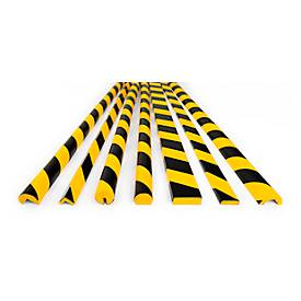 Eckschutzprofil Durable C25R, halbrund, für Innen- & Außenbereich, Klebefläche je Seite 25 mm, L 1000 x B 40 mm, PU-Schaum, gelb/schwarz