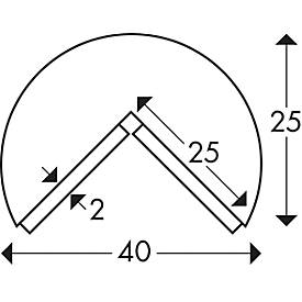 Eckschutzprofil Typ A, 1-m-Stück magnetic, tagesfluoreszierend