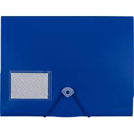 Eckspanner FolderSys JUMBO, A4, B 240 x H 320 mm, 3 Innenklappen & Gummizug-Verschluss, Polypropylen, Stärke 0,42 mm, blau, 10 Stück