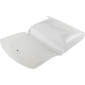 Eckspanner FolderSys JUMBO, A4, B 240 x H 320 mm, 3 Innenklappen & Gummizug-Verschluss, Polypropylen, Stärke 0,42 mm, transparent, 10 Stück