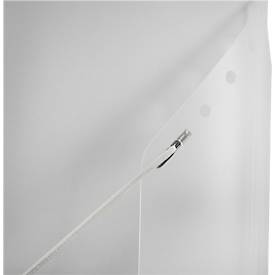 Eckspanner FolderSys JUMBO, A4, B 240 x H 320 mm, 3 Innenklappen & Gummizug-Verschluss, Polypropylen, Stärke 0,42 mm, transparent, 10 Stück