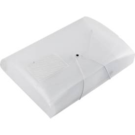 Eckspanner FolderSys JUMBO, A4, B 240 x H 320 mm, 3 Innenklappen & Gummizug-Verschluss, Polypropylen, Stärke 0,42 mm, transparent, 10 Stück