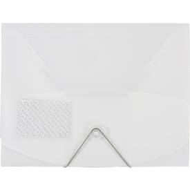 Eckspanner FolderSys JUMBO, A4, B 240 x H 320 mm, 3 Innenklappen & Gummizug-Verschluss, Polypropylen, Stärke 0,42 mm, weiß, 10 Stück