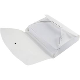 Eckspanner FolderSys JUMBO, A4, B 240 x H 320 mm, 3 Innenklappen & Gummizug-Verschluss, Polypropylen, Stärke 0,42 mm, weiß, 10 Stück