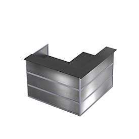 Ecktheke Tool, B 1500 x T 1500 x H 1100 mm, anthrazit/Edelstahlfinish