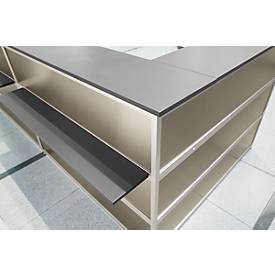 Ecktheke Tool, B 1500 x T 1500 x H 1100 mm, anthrazit/Edelstahlfinish