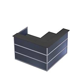 Ecktheke Tool, B 1500 x T 1500 x H 1100 mm, anthrazit/Kunstglas anthrazit