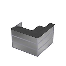 Ecktheke Tool, B 1500 x T 1500 x H 1100 mm, anthrazit/MDF silber