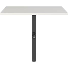 Eckverbindungsplatte Agenda, mechanisch höhenverstellbar, B 800 x T 800 x H 680-910 mm, Lichtgrau/Schwarz
