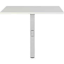 Eckverbindungsplatte Agenda, mechanisch höhenverstellbar, B 800 x T 800 x H 680-910 mm, Lichtgrau/Silber