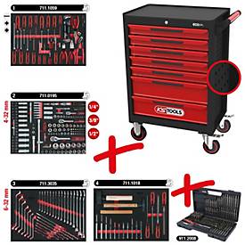 ECOline SCHWARZ/ROT Werkstattwagen mit 7 Schubladen und 515 Premium-Werkzeugen