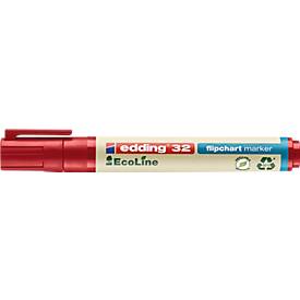 Edding 32 EcoLine Flipchartmarker, nachfüllbar, 10 Stk., rot