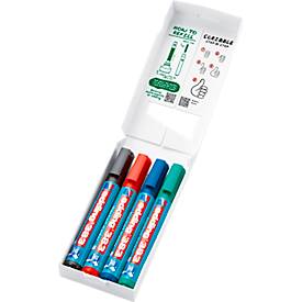 edding 383 Flipchart-Marker, Keilspitze, farbsortiert, 4er Set
