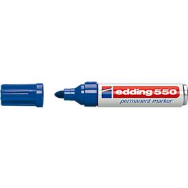 edding 550 Permanent Marker, Rundspitze 3-4 mm, blau, 10 Stück