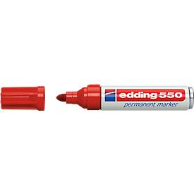 edding 550 Permanent Marker, Rundspitze 3-4 mm, rot, 10 Stück