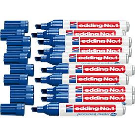 edding No.1 permanent Marker, 10 Stück, blau