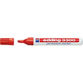 EDDING Permanent Marker 3300, mit Keilspitze, 10 Stück, rot